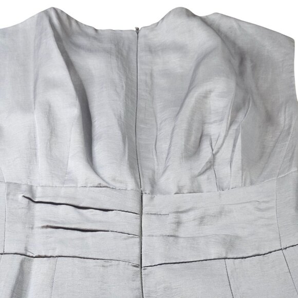 Nanette Lepore Womans Silver Linen Midi Dress 2 Quiet Luxury Minimalist Boho Chi - Picture 9 of 14